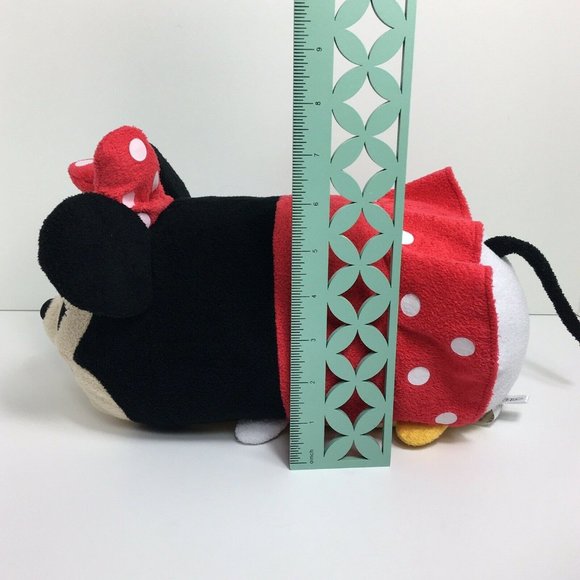 Disney Tsum Tsum Plush Minnie Mouse Red Stuffed Animal Polka Dot Toy Pillow 14” - Picture 10 of 12